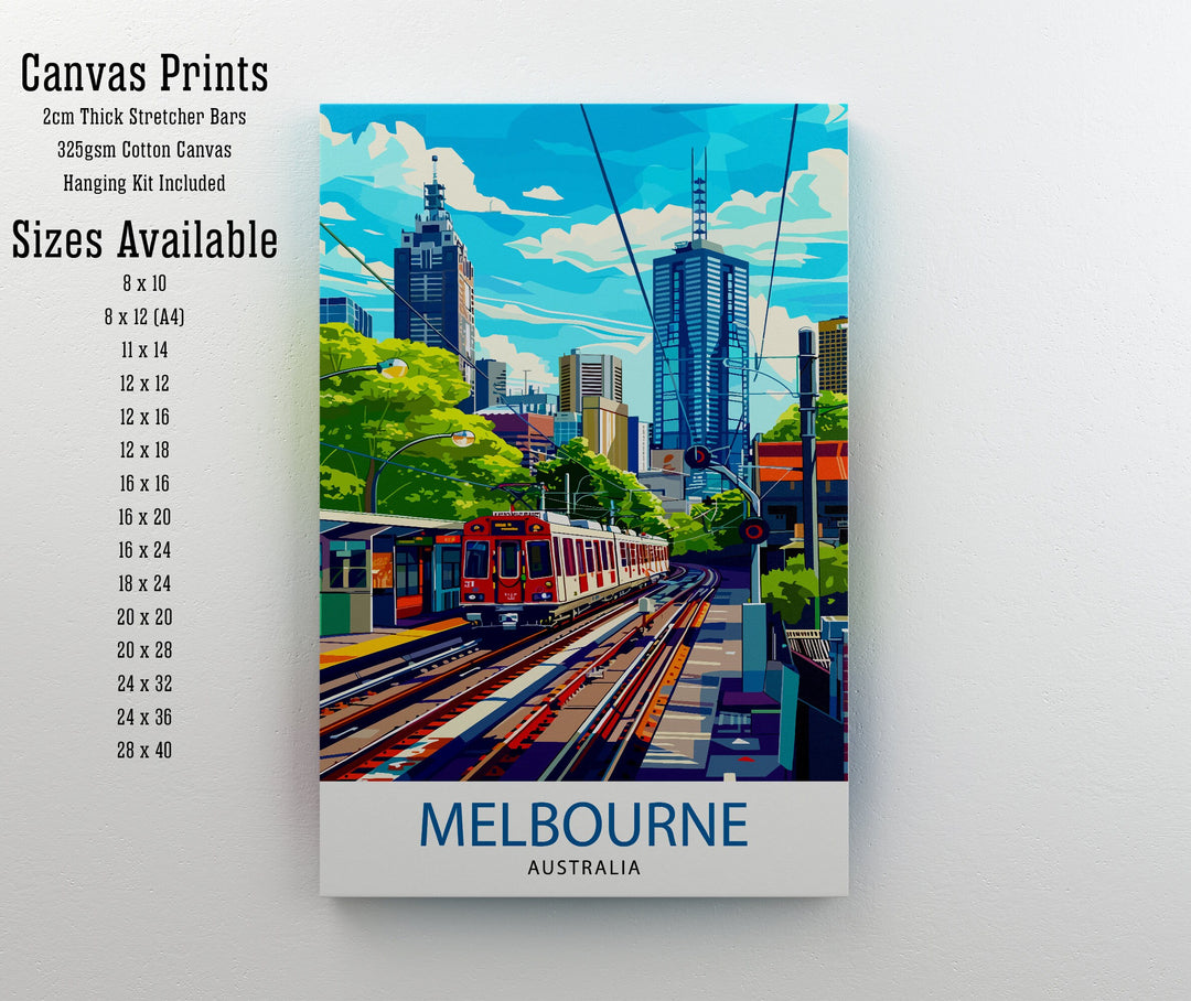 Melbourne Australia Travel Print Melbourne Cityscape Wall Decor Melbourne Poster Australia Travel Prints Melbourne Art Print Melbourne