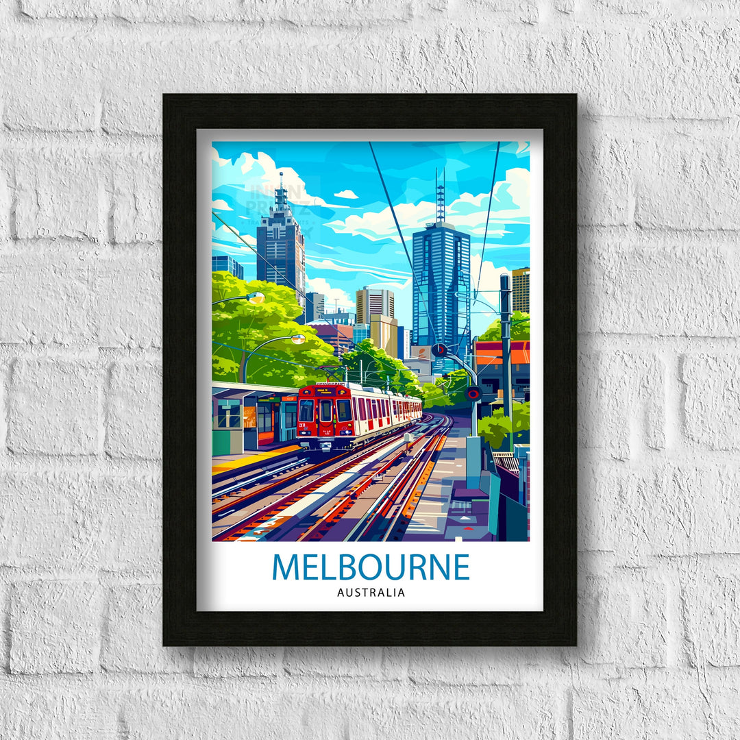 Melbourne Australia Travel Print Melbourne Cityscape Wall Decor Melbourne Poster Australia Travel Prints Melbourne Art Print Melbourne