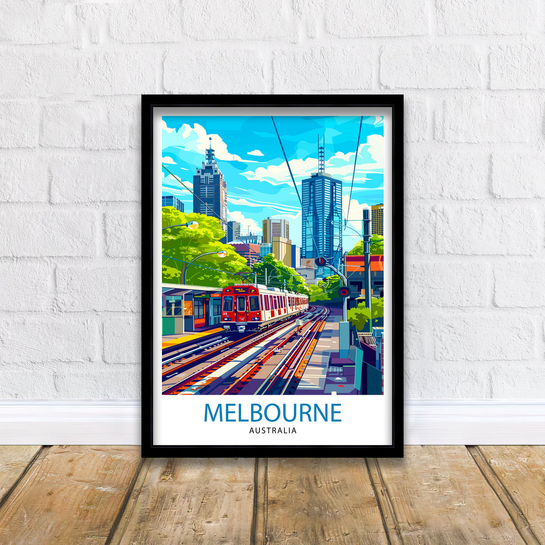 Melbourne Australia Travel Print Melbourne Cityscape Wall Decor Melbourne Poster Australia Travel Prints Melbourne Art Print Melbourne