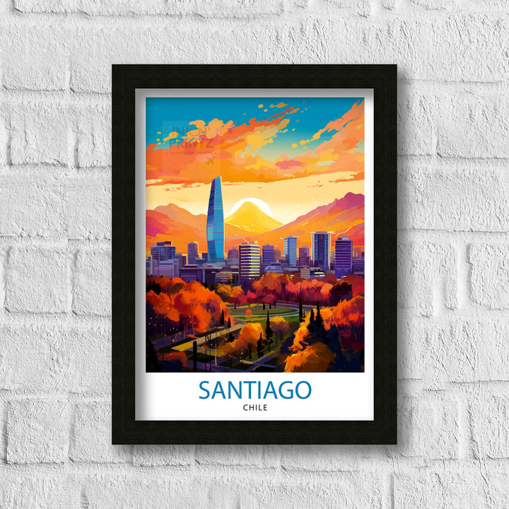 Santiago Chile Travel Print Wall Decor Wall Art Santiago Wall Hanging Home Décor Santiago Gift Art Lovers Chile Art Lover Gift Print Art