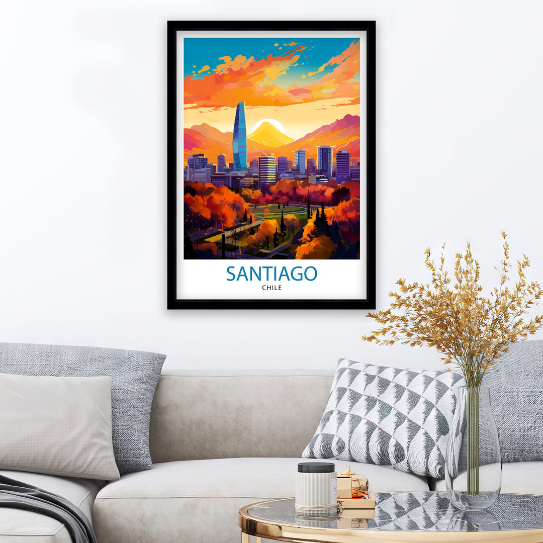 Santiago Chile Travel Poster