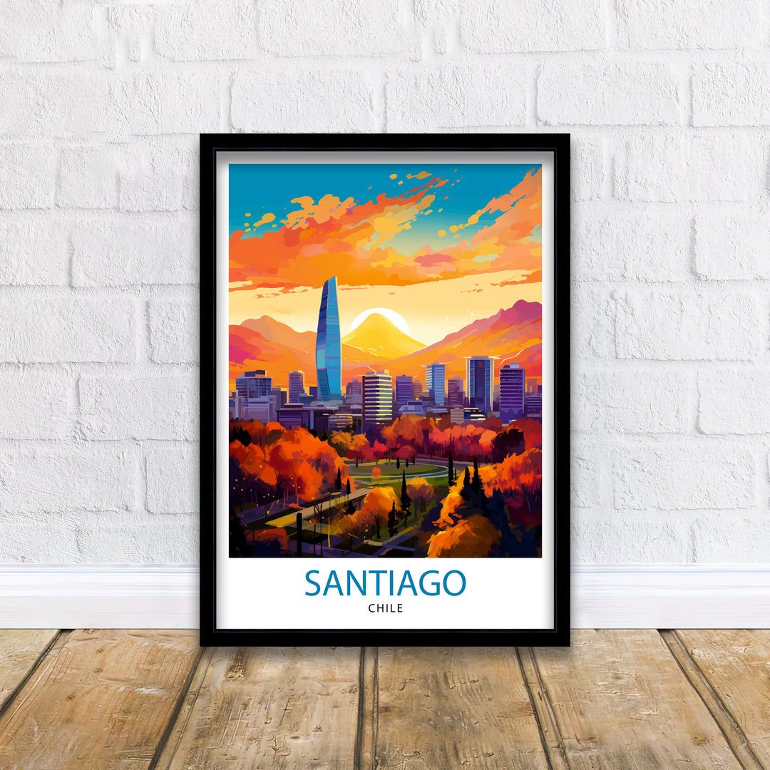 Santiago Chile Travel Print Wall Decor Wall Art Santiago Wall Hanging Home Décor Santiago Gift Art Lovers Chile Art Lover Gift Print Art