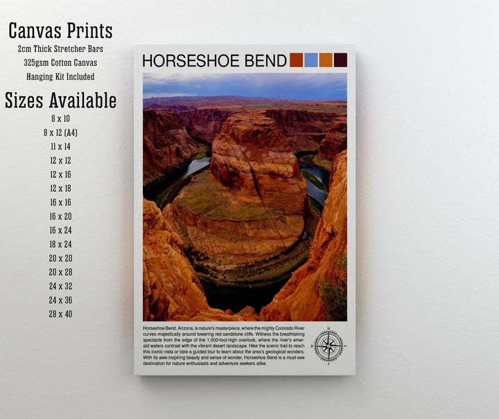 Horseshoe Bend Arizona Travel Print Wall Decor Wall Art Horseshoe Bend Wall Hanging Home Décor Horseshoe Bend Gift Art Lovers Arizona