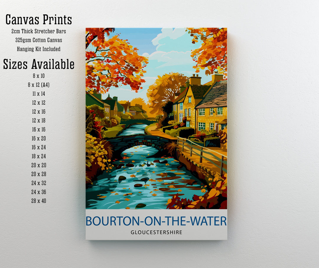 Bourton on Water Cotswolds Travel Print Wall Art, Home Decor Cotswolds Illustration Travel Poster Gift for Travelers