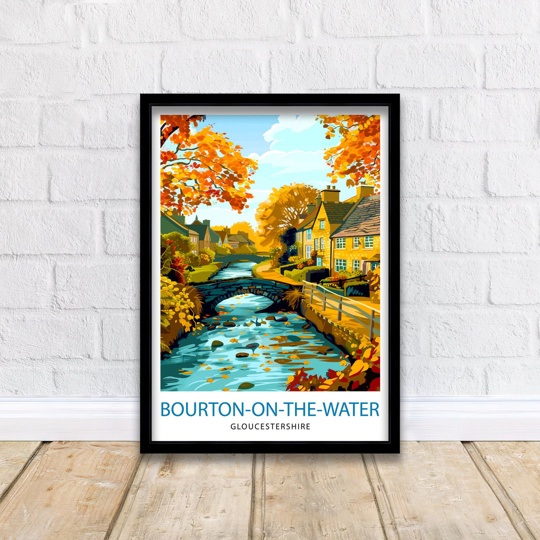 Bourton on Water Cotswolds Travel Print Wall Art, Home Decor Cotswolds Illustration Travel Poster Gift for Travelers