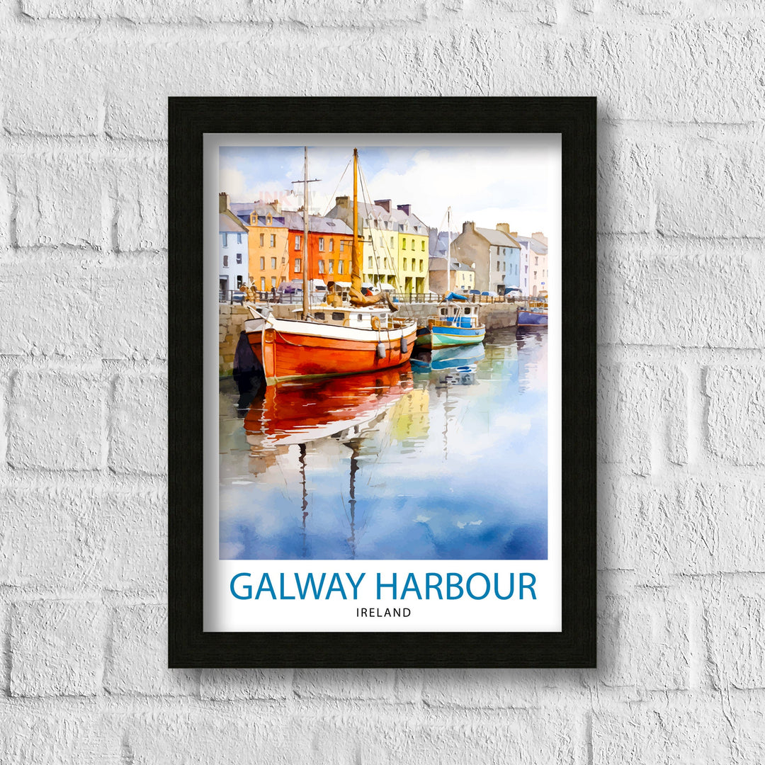 Galway Harbour Travel Poster