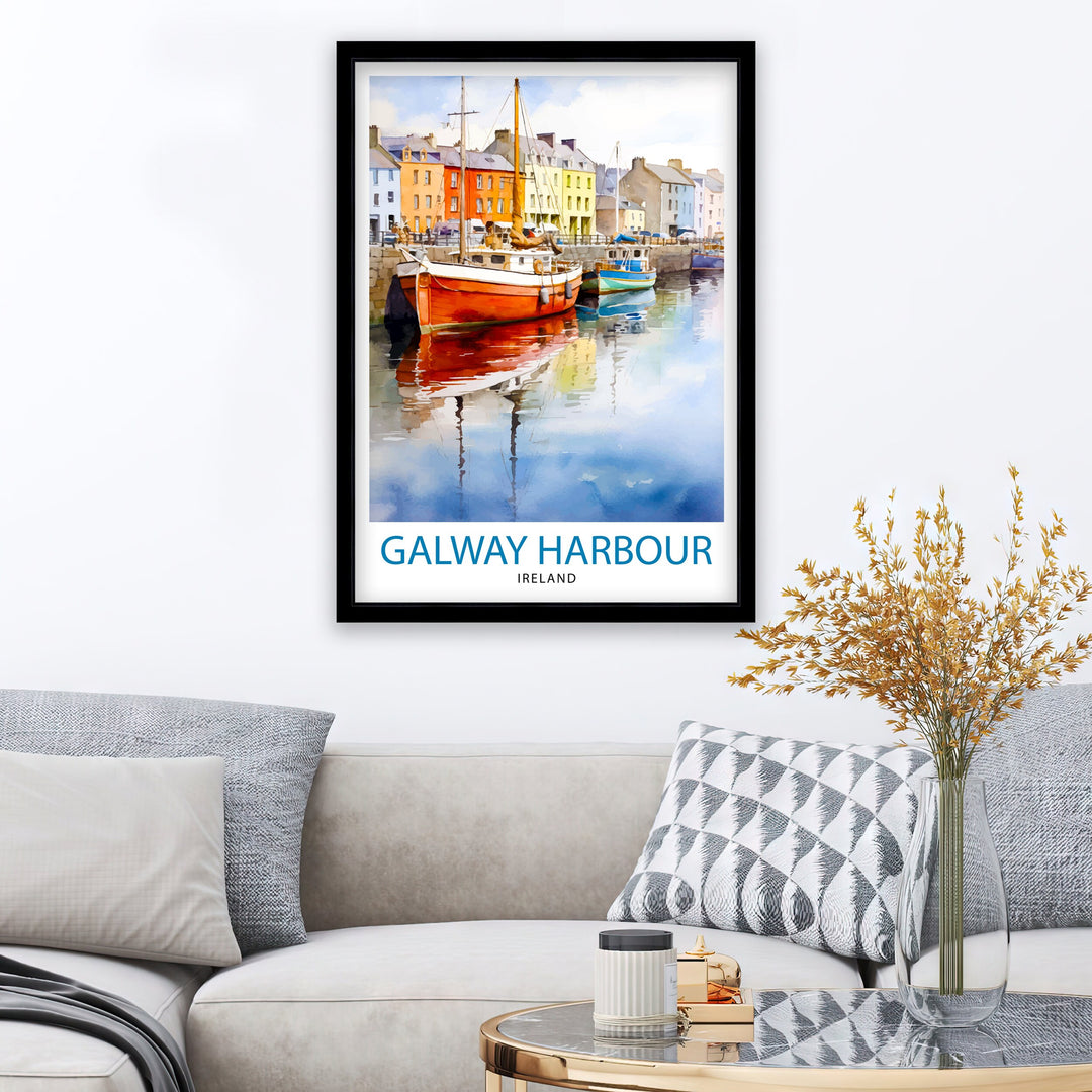 Galway Harbour Travel Print Wall Decor Wall Art Galway Harbour Wall Hanging Home Décor Galway Harbour Gift Art Lovers Ireland Art Lover