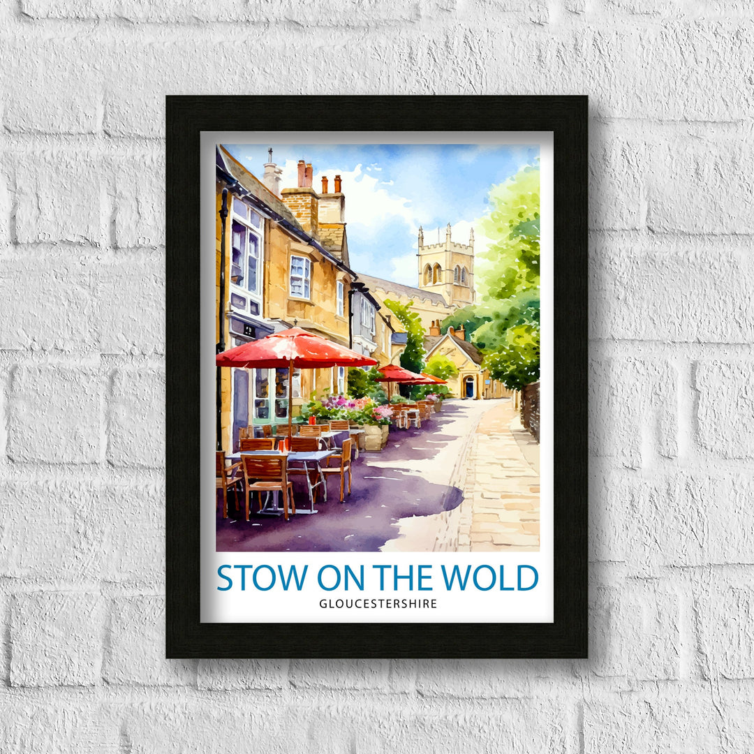 Stow on the Wold Travel Print England Wall Decor Stow on the Wold Illustration Travel Poster Gift England Home Decor