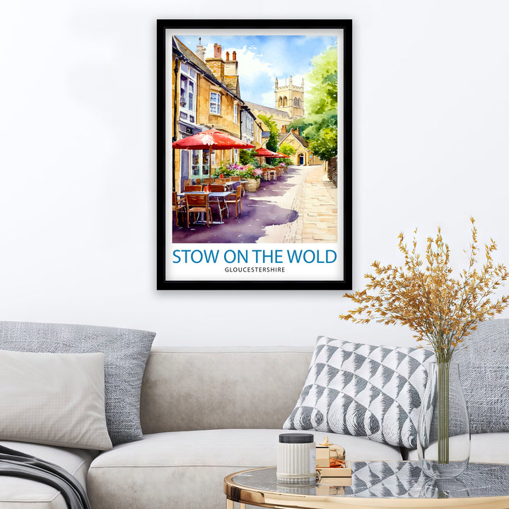 Stow on the Wold Travel Print England Wall Decor Stow on the Wold Illustration Travel Poster Gift England Home Decor