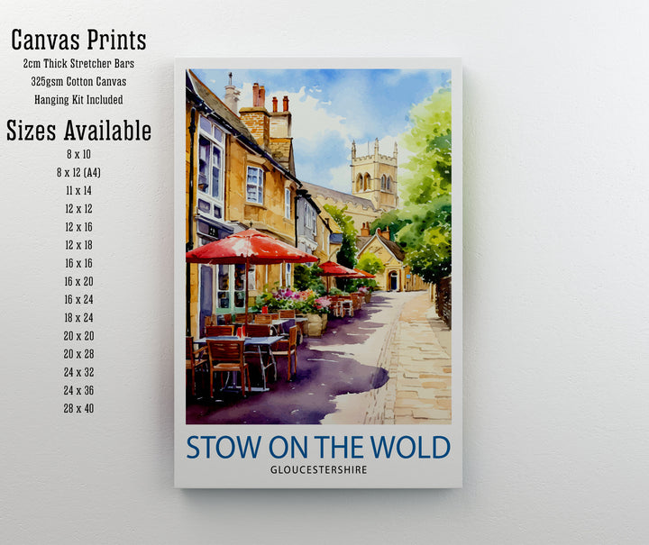 Stow on the Wold Travel Print England Wall Decor Stow on the Wold Illustration Travel Poster Gift England Home Decor