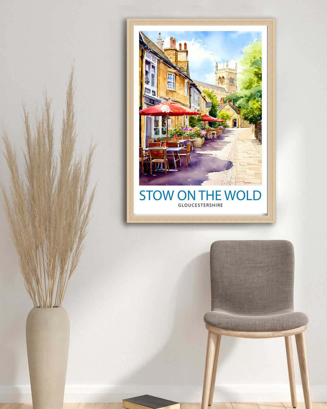 Stow on the Wold Travel Print England Wall Decor Stow on the Wold Illustration Travel Poster Gift England Home Decor