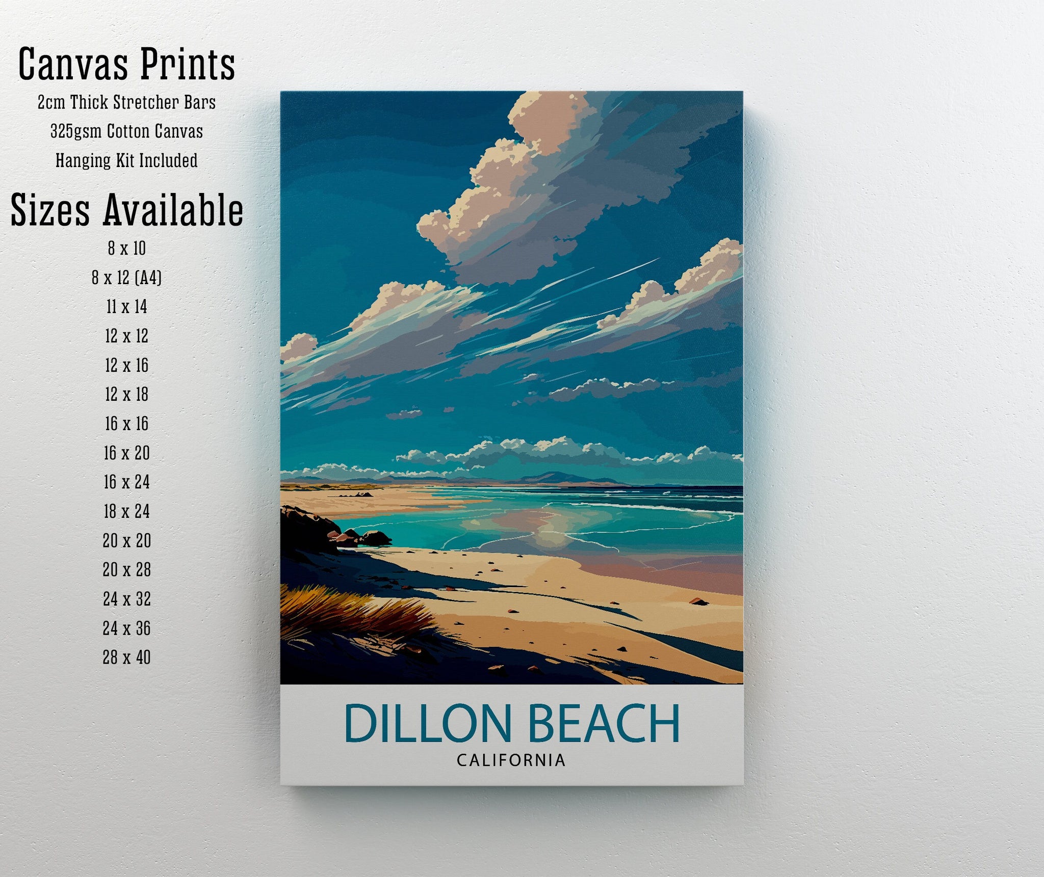 Dillon Beach California Travel Print, Coastal Wall Art