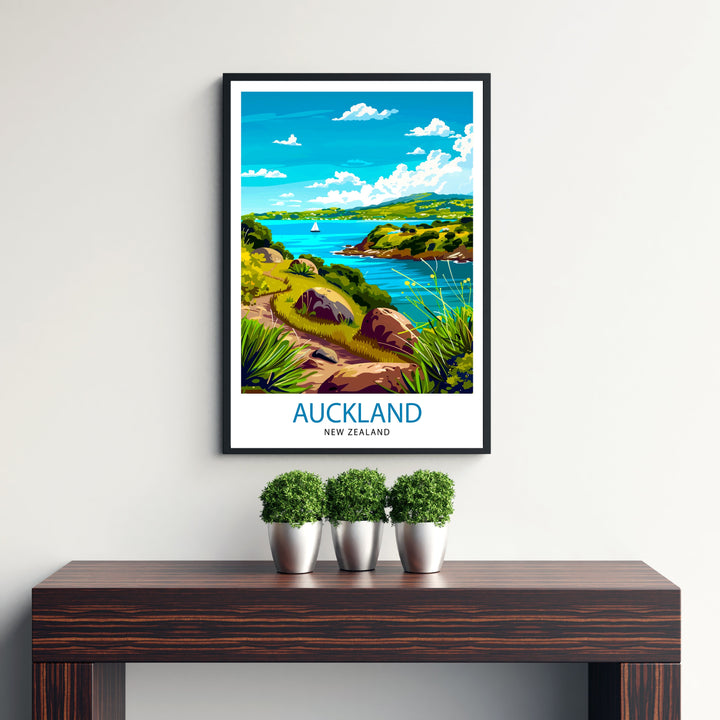 Auckland New Zealand Travel Poster