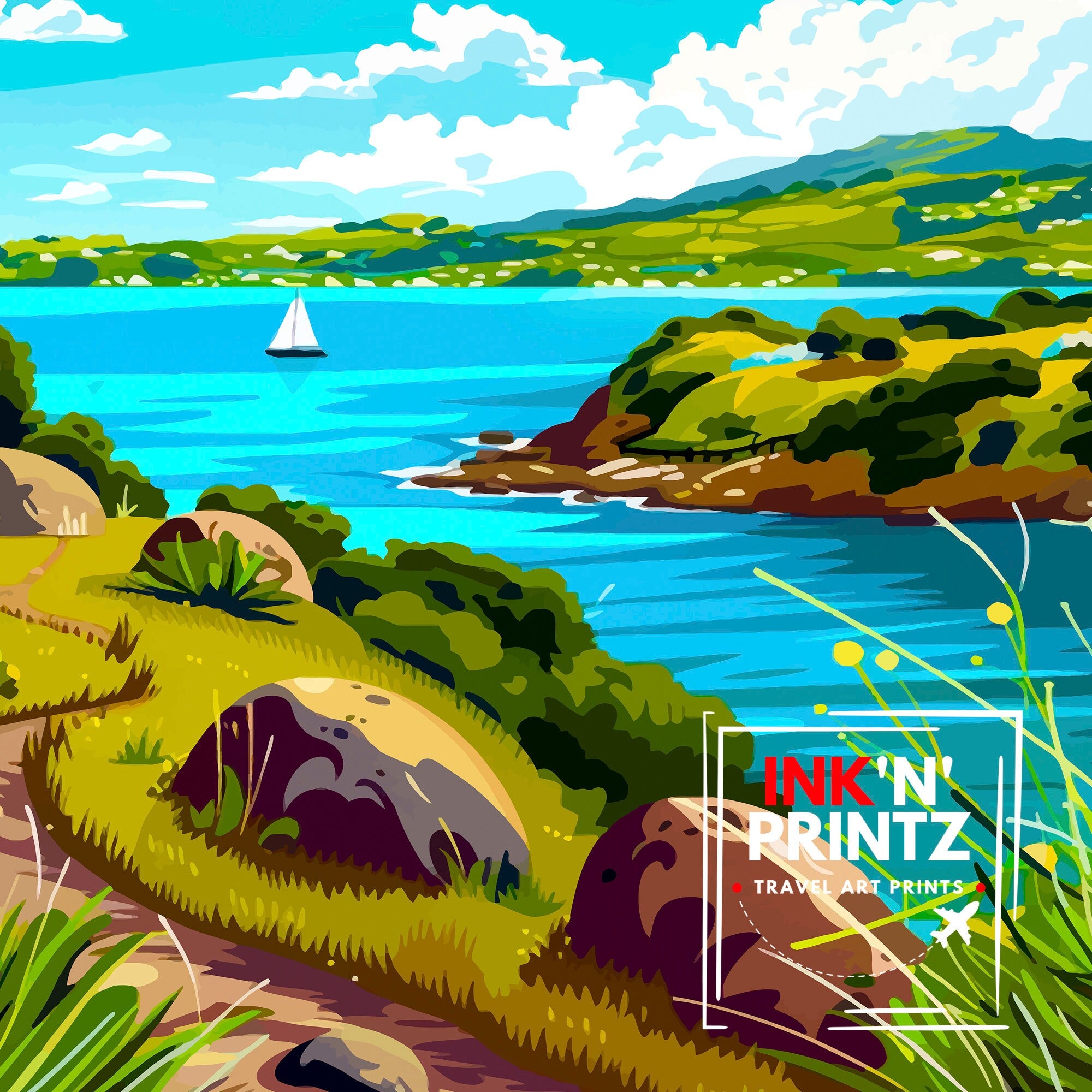 Auckland New Zealand Travel Print Wall Decor Wall Art Auckland Wall Hanging Home Décor Auckland Gift Art Lovers New Zealand