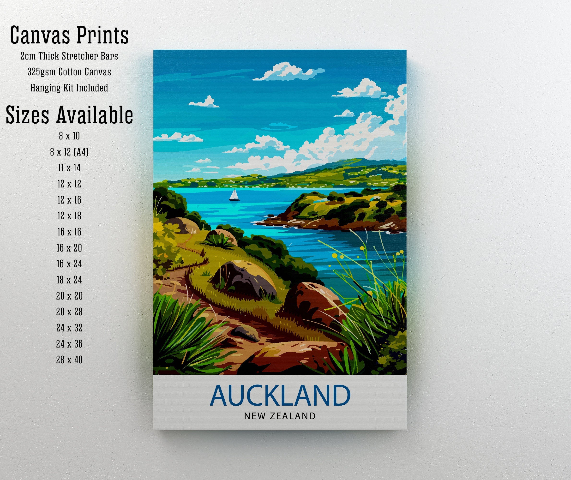 Auckland New Zealand Travel Print Wall Decor Wall Art Auckland Wall Hanging Home Décor Auckland Gift Art Lovers New Zealand