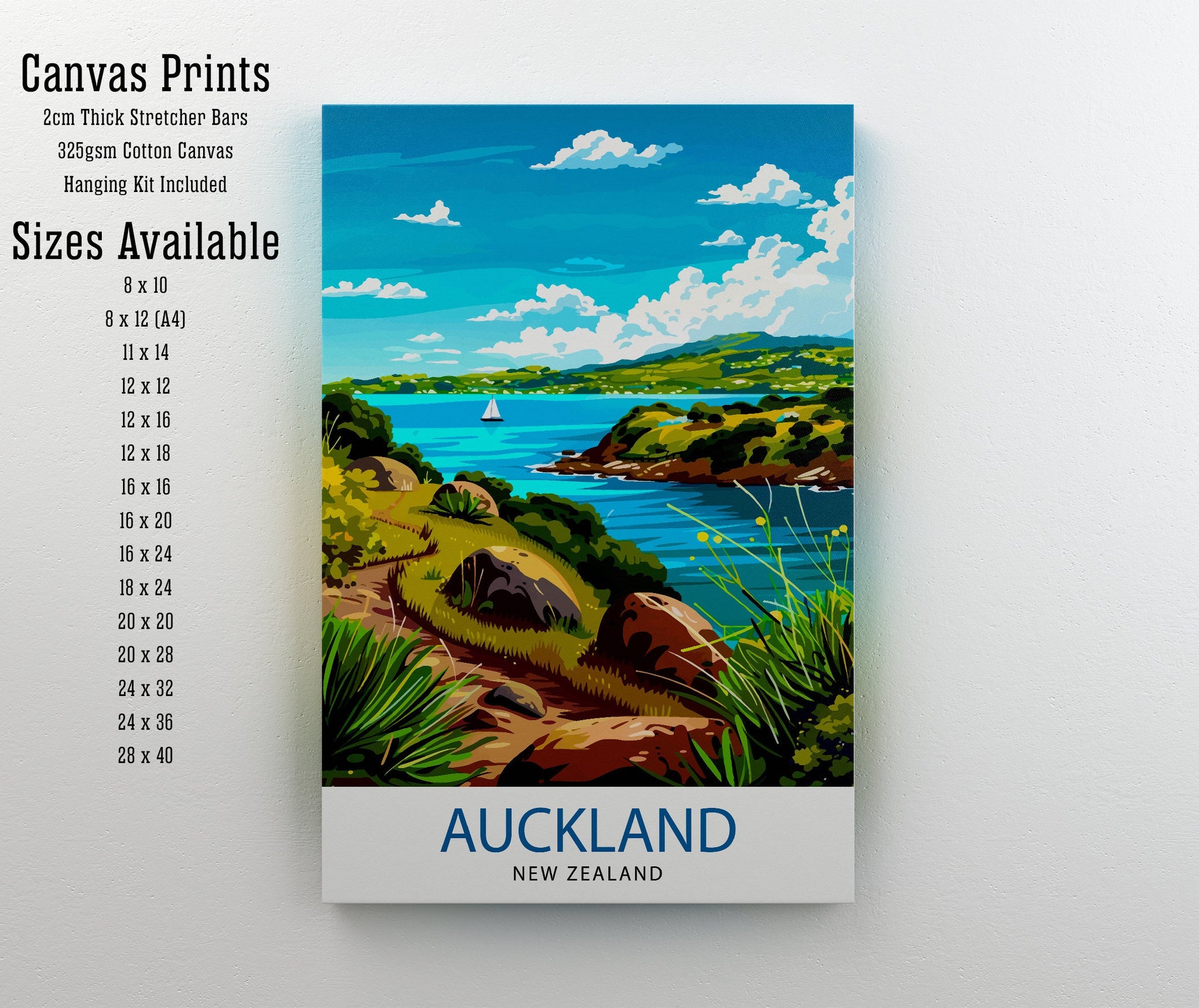 Auckland New Zealand Travel Print Wall Decor Wall Art Auckland Wall Hanging Home Décor Auckland Gift Art Lovers New Zealand