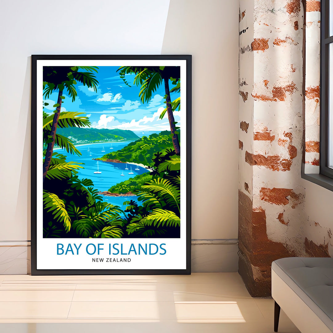 Bay of Islands New Zealand Travel Poster