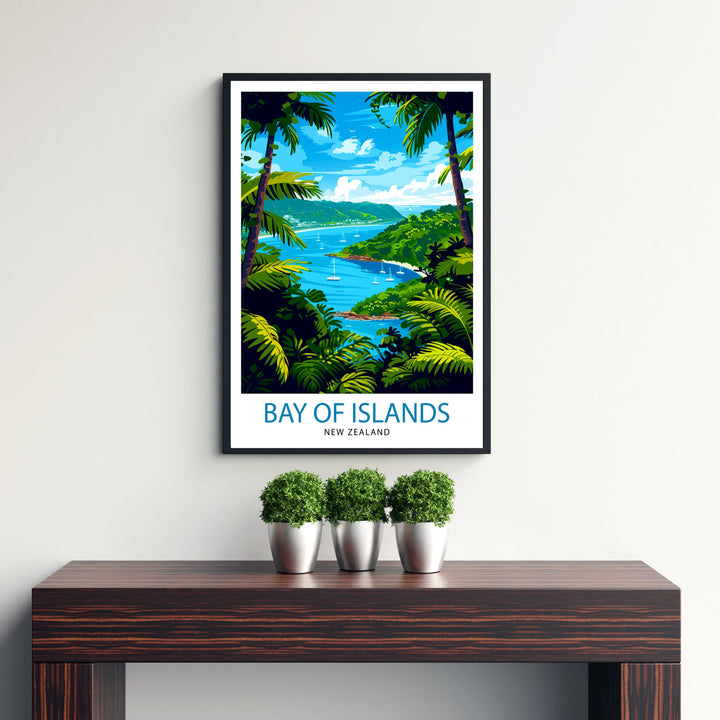 Bay of Islands New Zealand Travel Poster