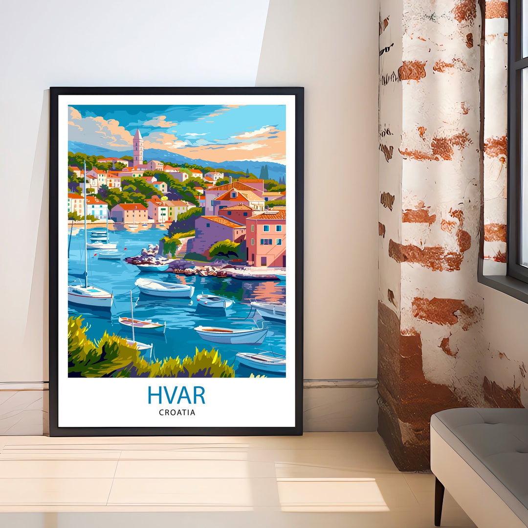 Hvar Croatia Travel Print Wall Decor Wall Art Hvar Wall Hanging Home Décor Hvar Gift Art Lovers Croatia Art Lover Gift Print Art