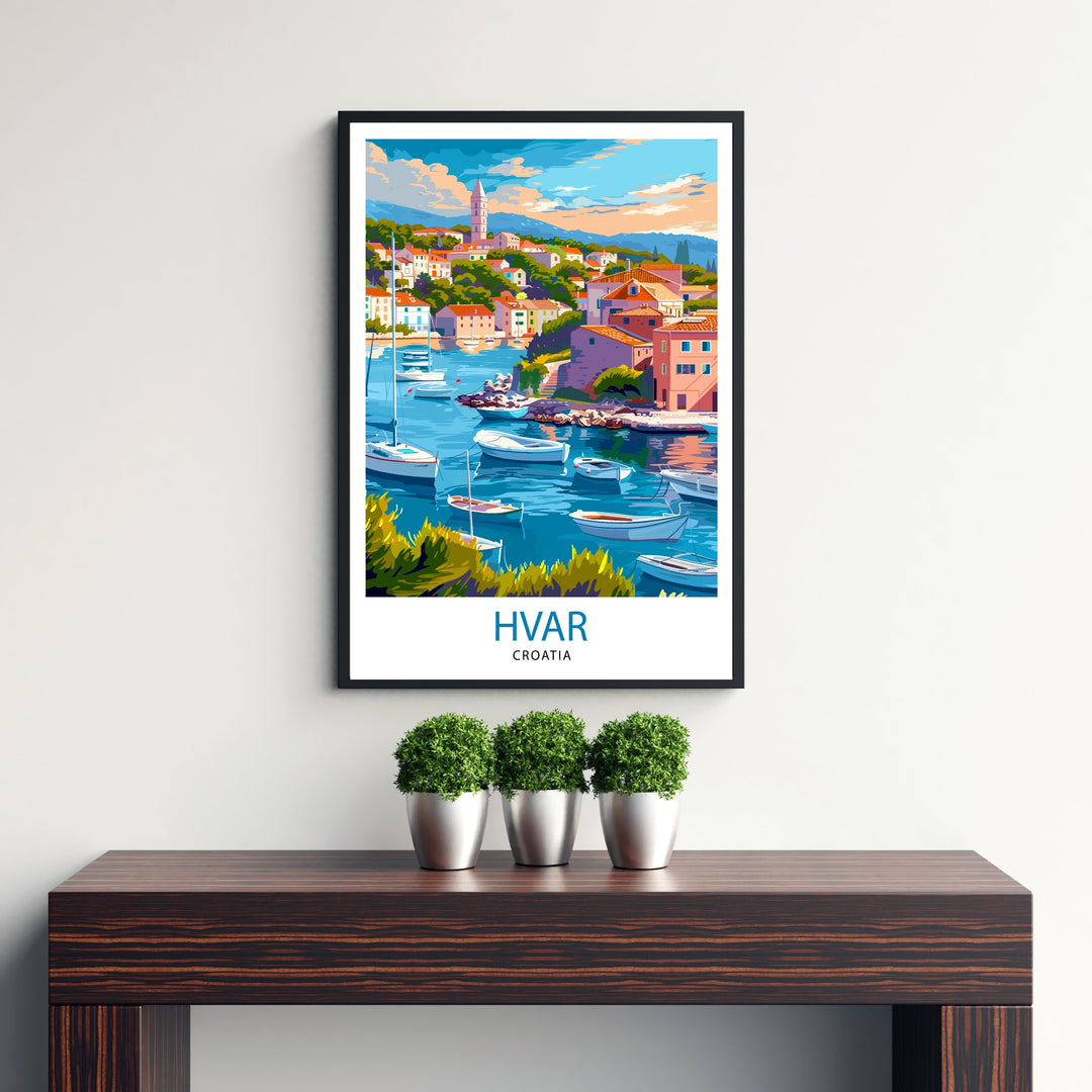 Hvar Croatia Travel Print Wall Decor Wall Art Hvar Wall Hanging Home Décor Hvar Gift Art Lovers Croatia Art Lover Gift Print Art