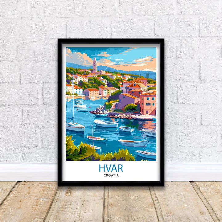 Hvar Croatia Travel Print Wall Decor Wall Art Hvar Wall Hanging Home Décor Hvar Gift Art Lovers Croatia Art Lover Gift Print Art