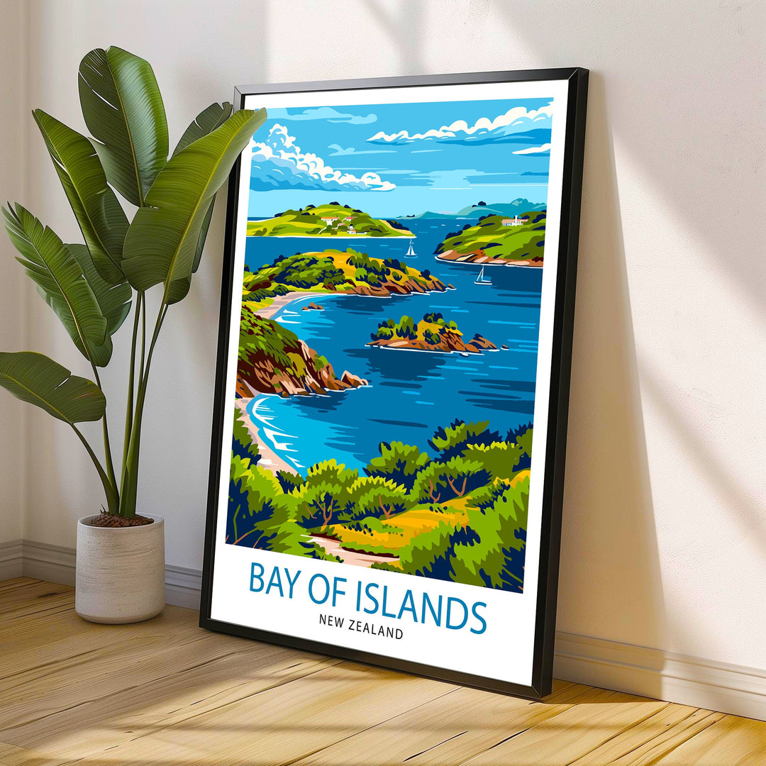 Bay of Islands New Zealand Travel Poster