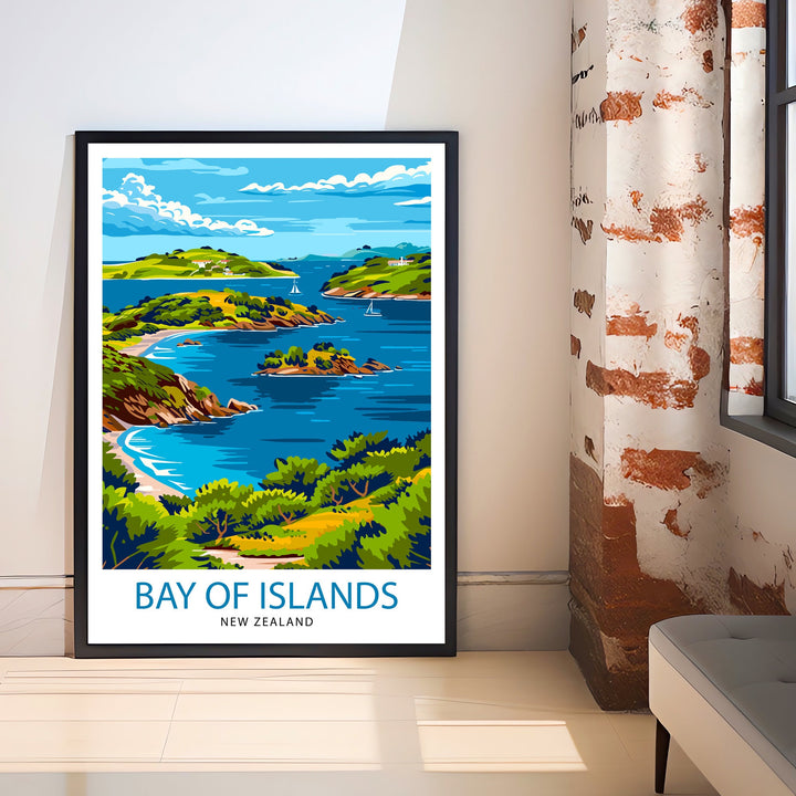 Bay of Islands New Zealand Travel Poster