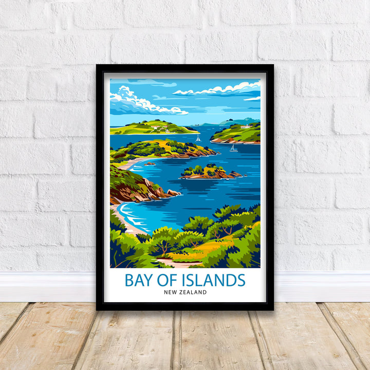 Bay of Islands New Zealand Travel Poster