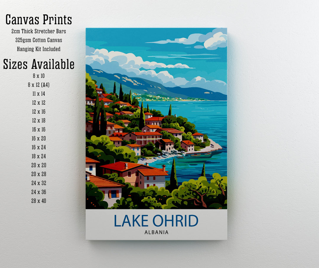 Lake Ohrid North Macedonia Travel Print Wall Decor Wall Art Lake Ohrid Wall Hanging Home Décor Lake Ohrid Gift Art Lovers North Macedonia