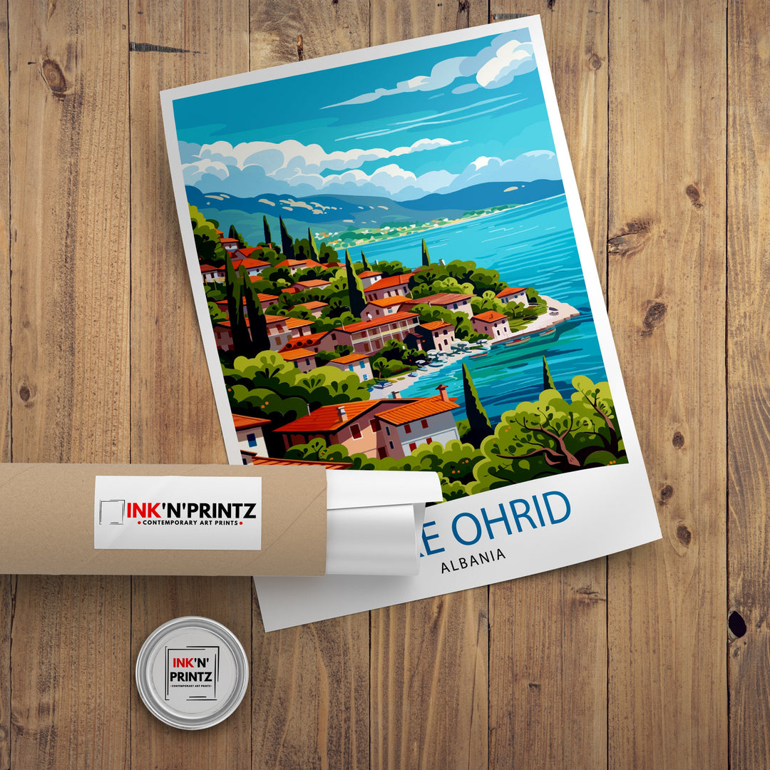 Lake Ohrid North Macedonia Travel Print Wall Decor Wall Art Lake Ohrid Wall Hanging Home Décor Lake Ohrid Gift Art Lovers North Macedonia