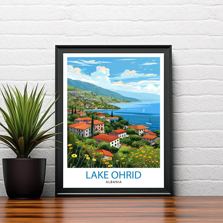 Lake Ohrid North Macedonia Travel Print Wall Decor Wall Art Lake Ohrid Wall Hanging Home Décor Lake Ohrid Gift Art Lovers North Macedonia