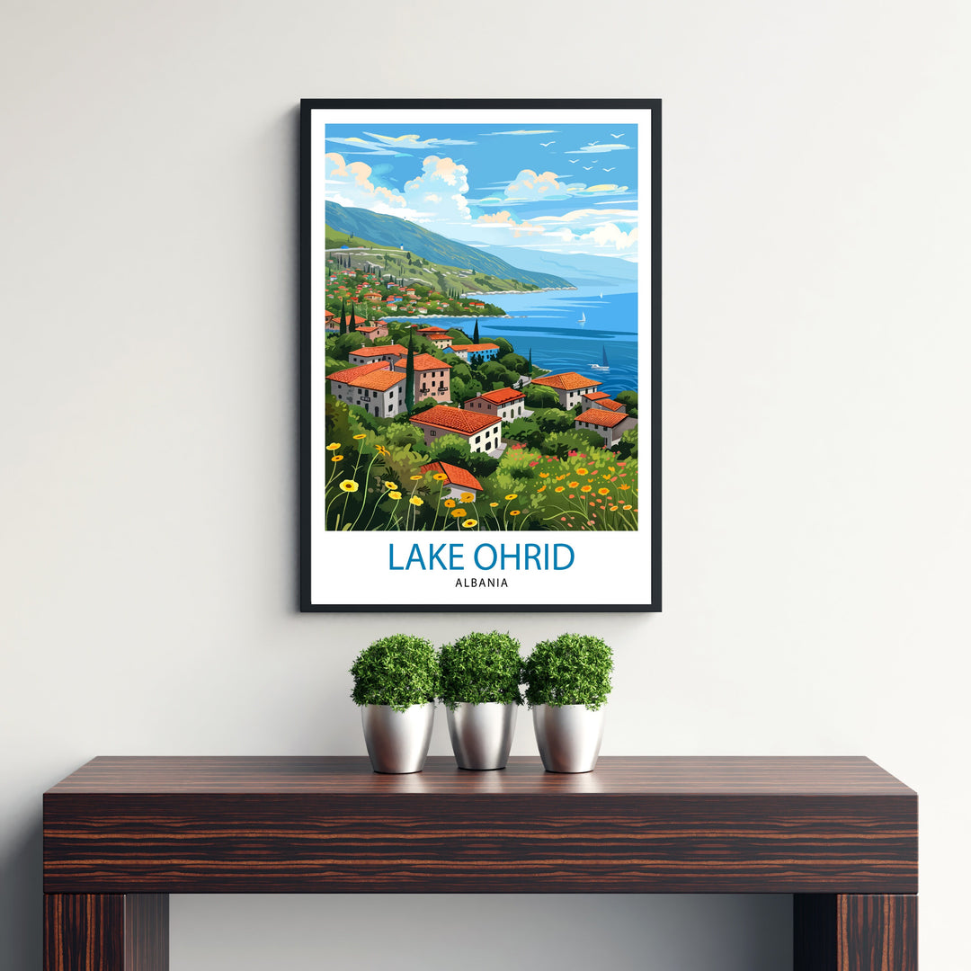 Lake Ohrid North Macedonia Travel Print Wall Decor Wall Art Lake Ohrid Wall Hanging Home Décor Lake Ohrid Gift Art Lovers North Macedonia