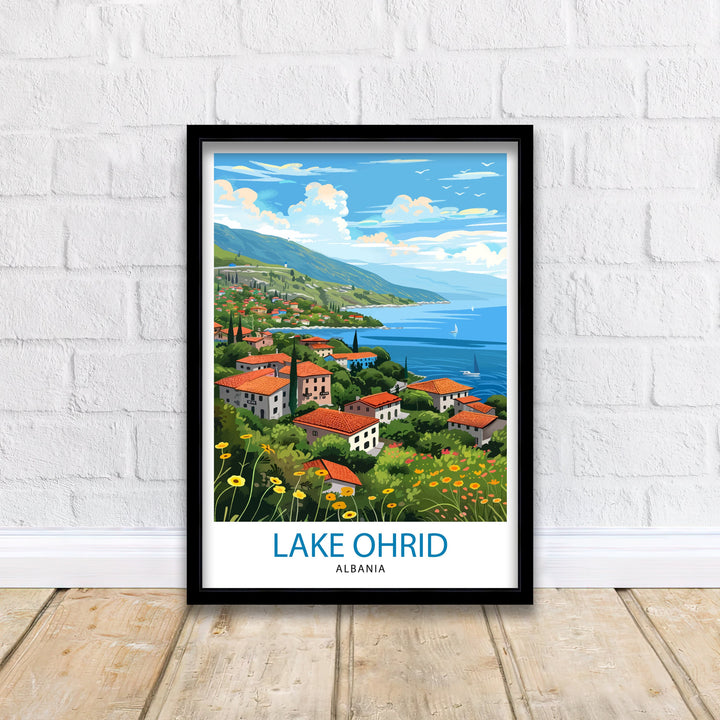 Lake Ohrid North Macedonia Travel Print Wall Decor Wall Art Lake Ohrid Wall Hanging Home Décor Lake Ohrid Gift Art Lovers North Macedonia