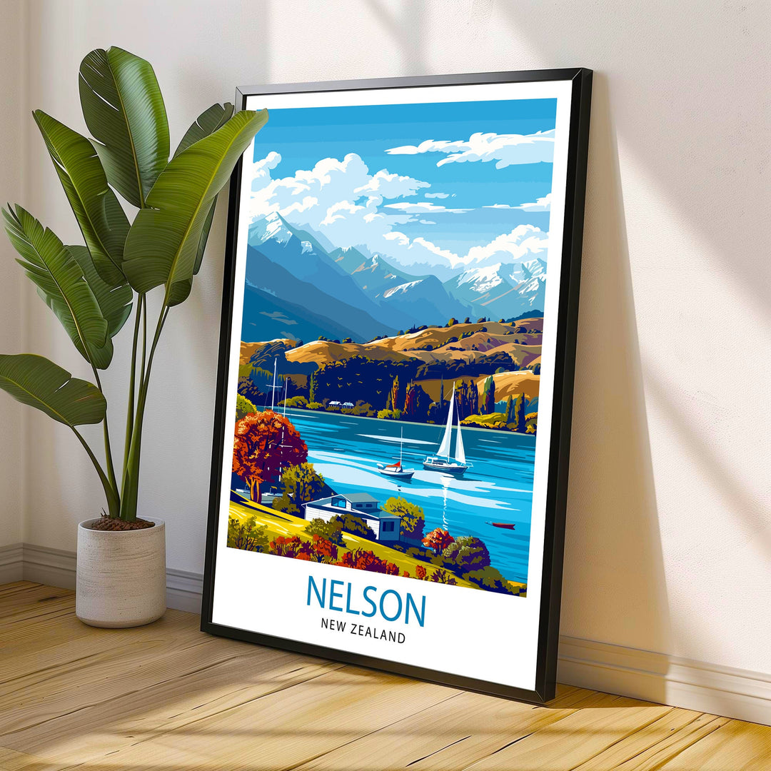 Nelson New Zealand Travel Poster