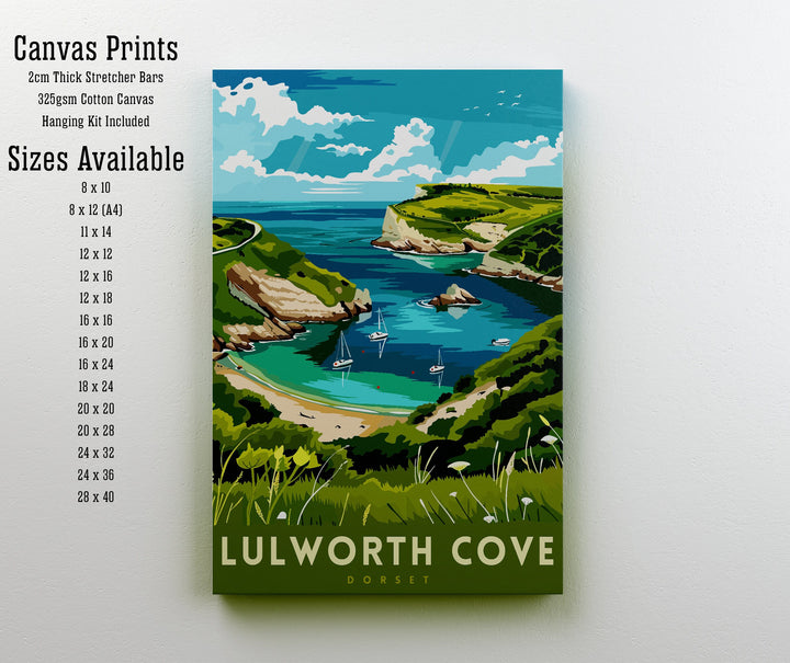 Lulworth Cove Dorset Travel Print Wall Decor Wall Art Lulworth Cove Wall Hanging Home Décor Lulworth Cove Gift Art Lovers England Art Lover