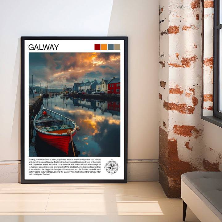 Galway Ireland Travel Print Wall Decor Wall Art Galway Wall Hanging Home Décor Galway Gift Art Lovers Ireland Art Lover Gift