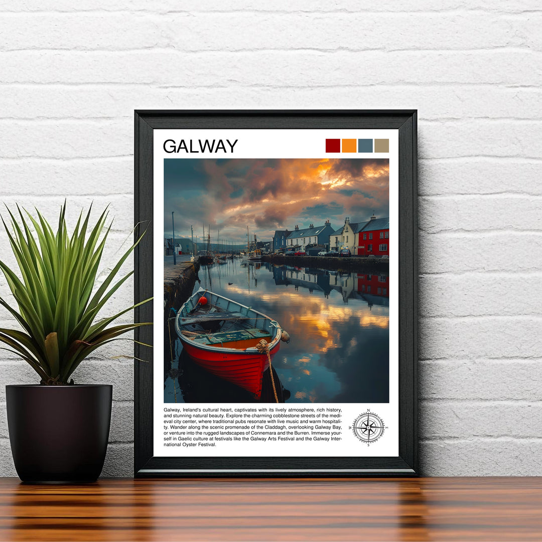 Galway Ireland Travel Print Wall Decor Wall Art Galway Wall Hanging Home Décor Galway Gift Art Lovers Ireland Art Lover Gift