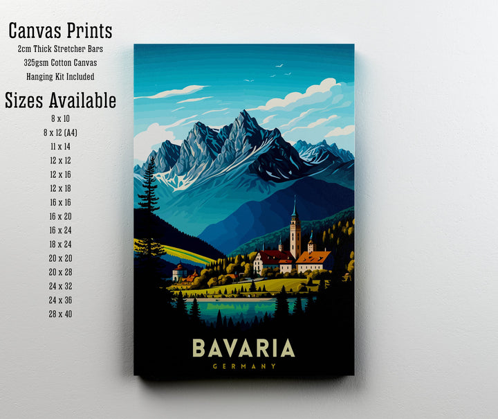 Bavaria Germany Travel Print Wall Decor Wall Art Bavaria Wall Hanging Home Décor Bavaria Gift Art Lovers Germany Art Lover Gift Print Art