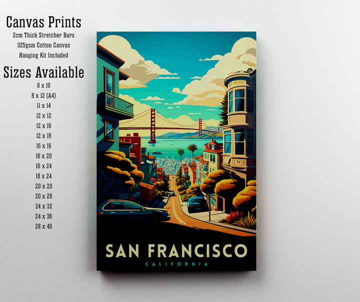 San Francisco California Travel Print Wall Decor Wall Art San Francisco Wall Hanging Home Décor San Francisco Gift Art Lovers California