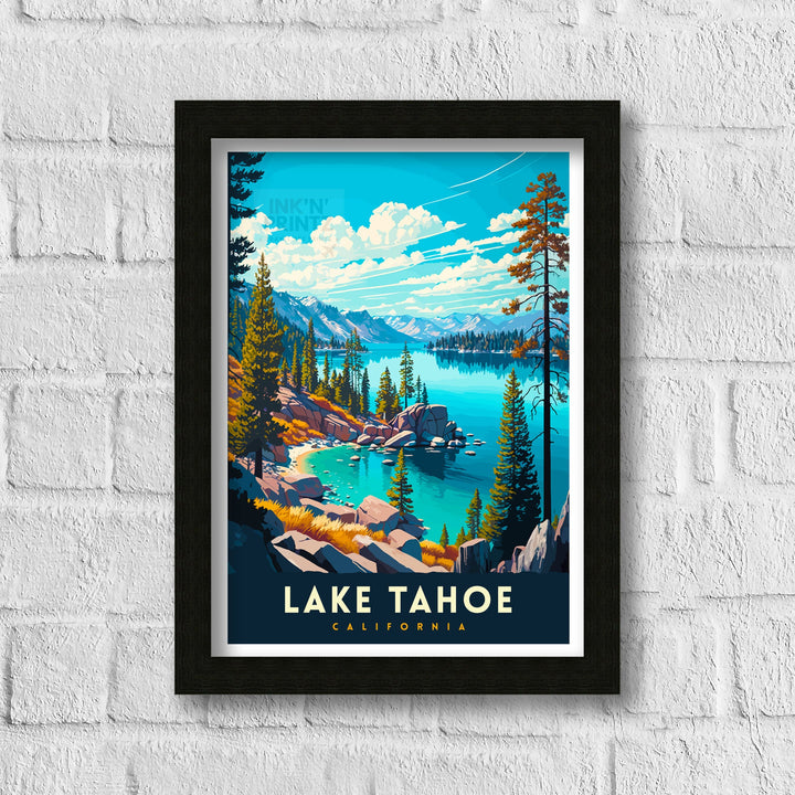 Lake Tahoe Travel Print Wall Decor Wall Art Lake Tahoe Wall Hanging Home Décor Lake Tahoe Gift Art Lovers USA Art Lover Gift Print Art