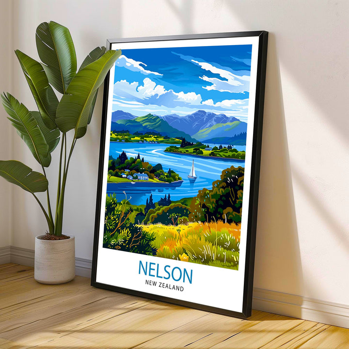 Nelson New Zealand Travel Poster