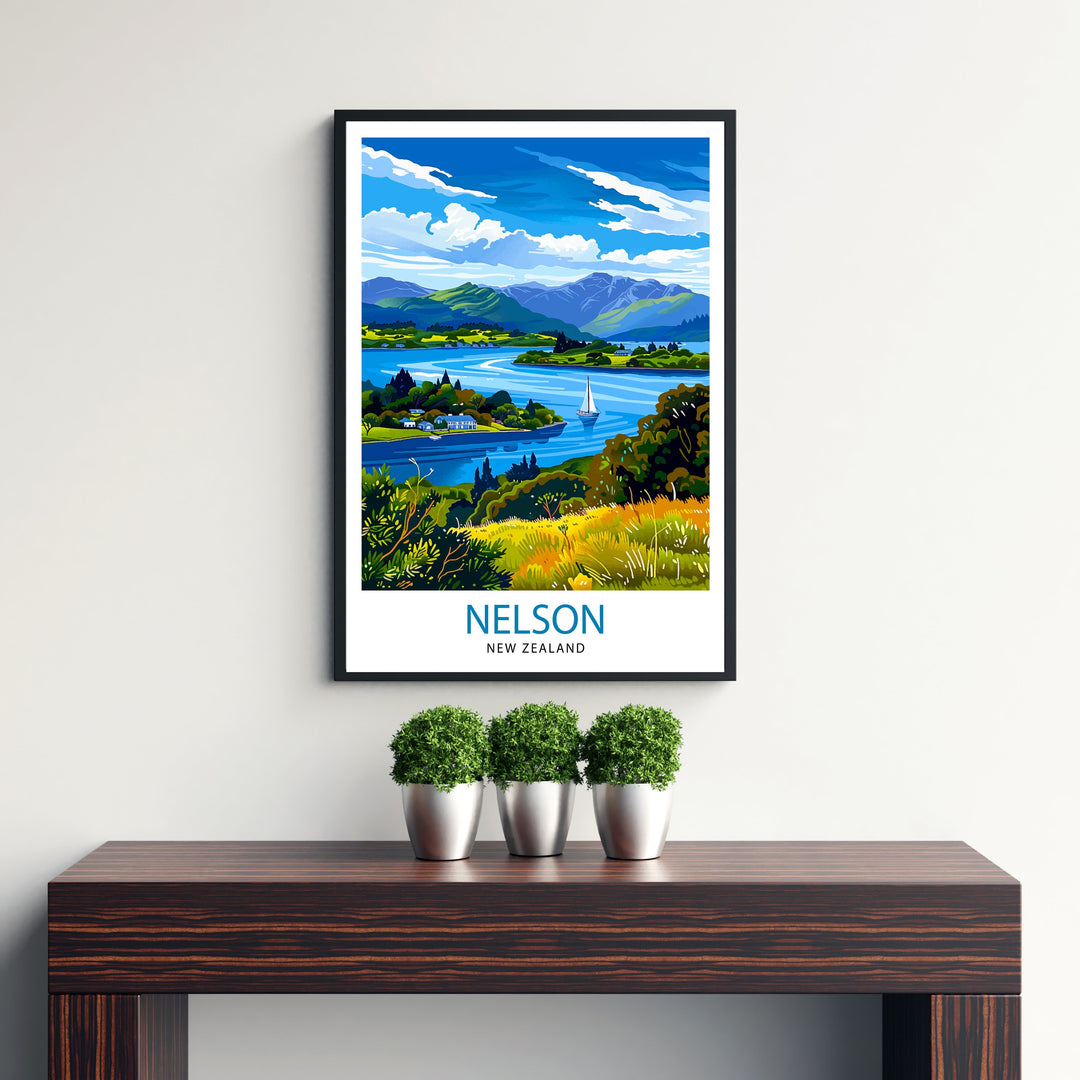 Nelson New Zealand Travel Poster