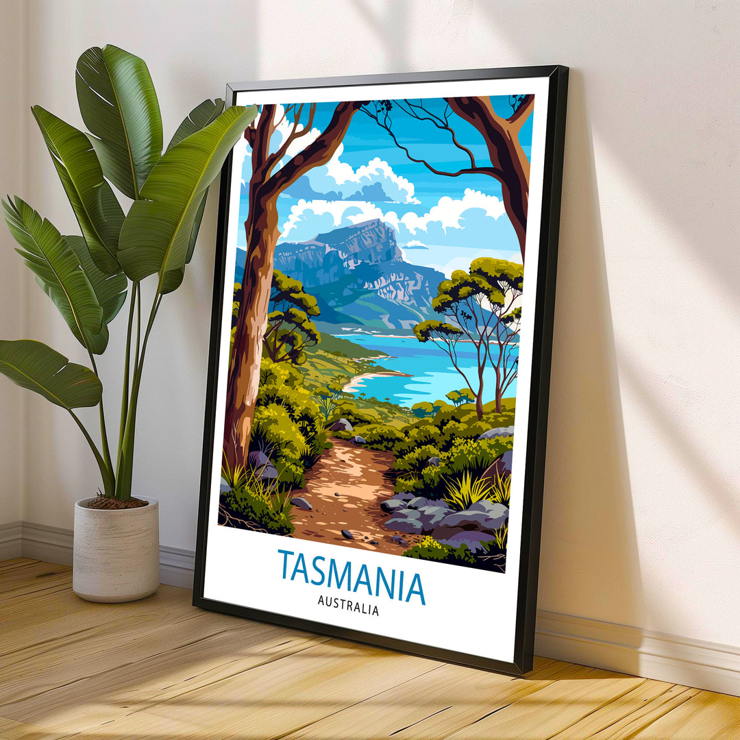 Tasmania Travel Print Tasmania Wall Art Tasmania Home Decor Tasmania Illustration Tasmania Travel Poster Gift for Tasmania Lovers