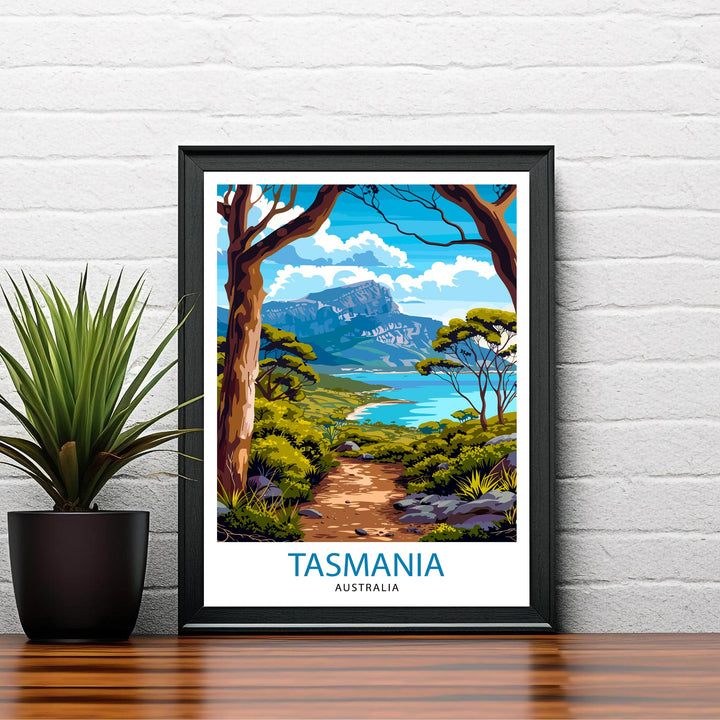 Tasmania Travel Print Tasmania Wall Art Tasmania Home Decor Tasmania Illustration Tasmania Travel Poster Gift for Tasmania Lovers