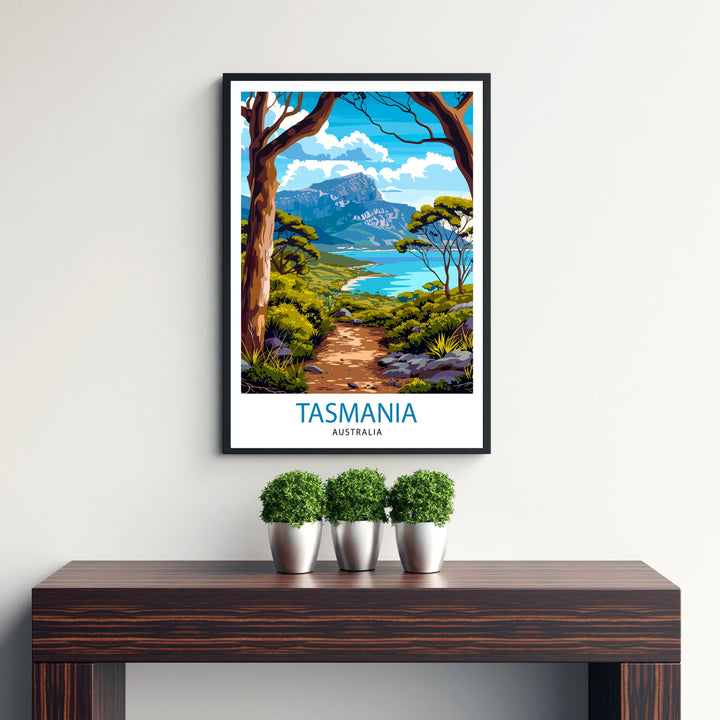 Tasmania Travel Print Tasmania Wall Art Tasmania Home Decor Tasmania Illustration Tasmania Travel Poster Gift for Tasmania Lovers