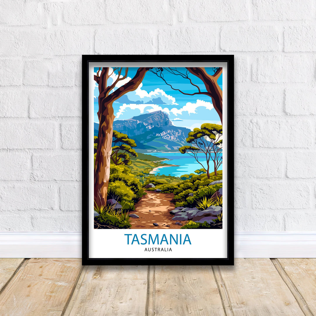 Tasmania Travel Print Tasmania Wall Art Tasmania Home Decor Tasmania Illustration Tasmania Travel Poster Gift for Tasmania Lovers