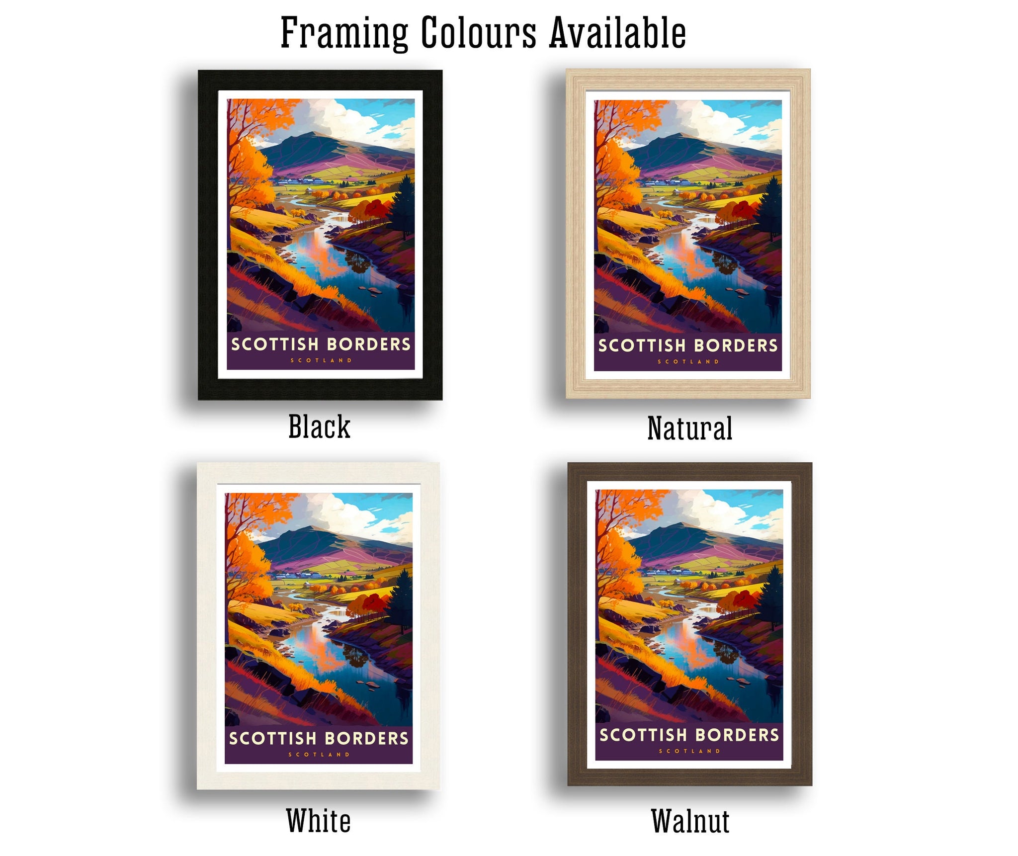 Scottish Borders Travel Print Wall Decor Wall Art Scottish Borders Wall Hanging Home Décor Scottish Borders Gift Art Lovers Scotland Art