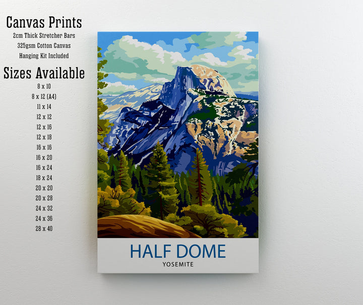 Half Dome Yosemite Travel Print Wall Decor Wall Art Half Dome Wall Hanging Home Décor Half Dome Gift Art Lovers USA Art Lover Gift Print Art