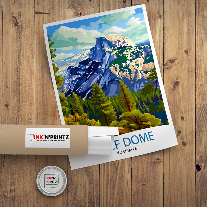 Half Dome Yosemite Travel Print Wall Decor Wall Art Half Dome Wall Hanging Home Décor Half Dome Gift Art Lovers USA Art Lover Gift Print Art