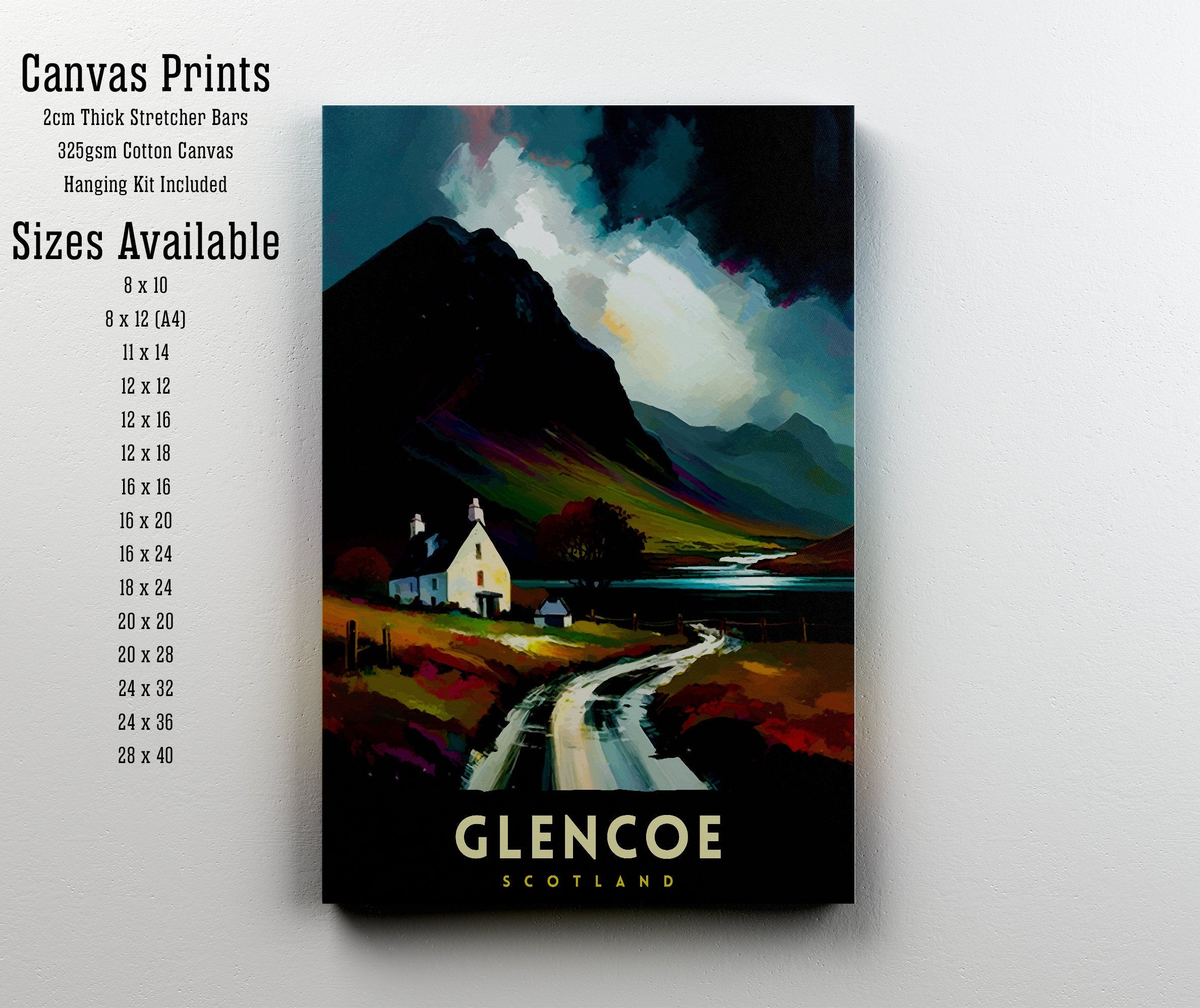 Glencoe Scotland Travel Print Wall Decor Wall Art Glencoe Wall Hanging Home Décor Glencoe Gift Art Lovers Scotland Art Lover Gift Print Art
